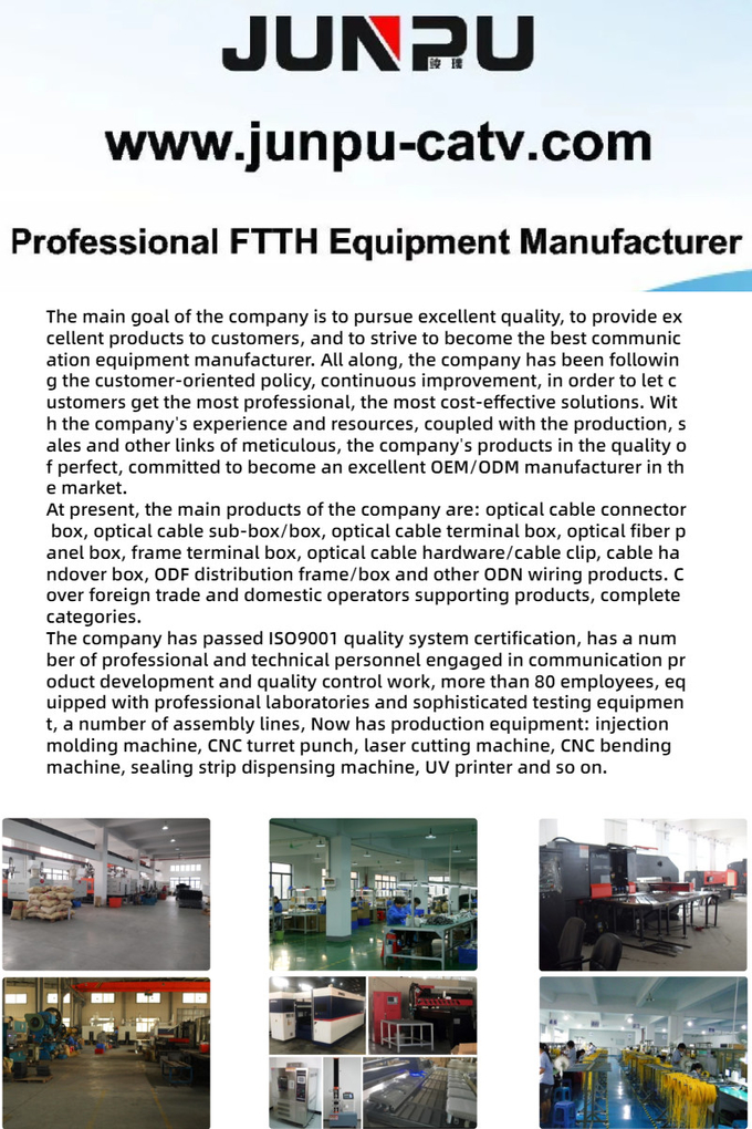 Boîte de distribution de fibre optique de coffret d'extrémité de câble optique de fibre de noyau de l'usine FTTH 8 7